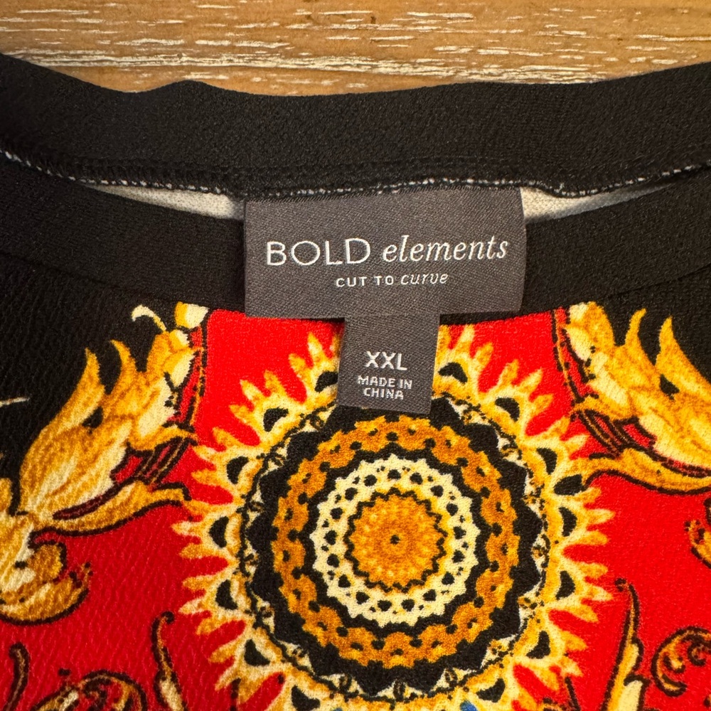 BOLD elements Multicolor Baroque Print Blouse NWT - image 3